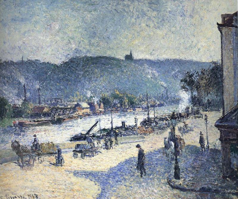 Rouen A Bend in the River, Camille Pissarro